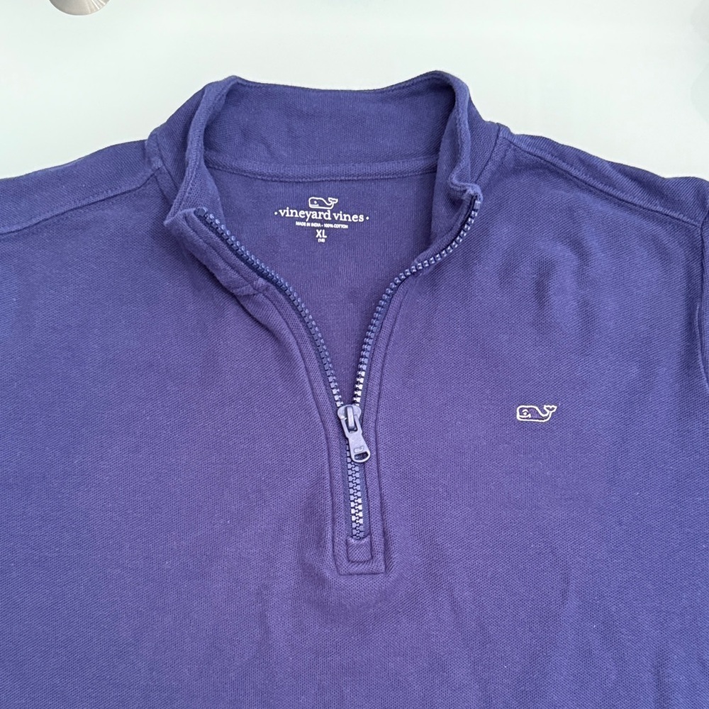 Vineyard Vines Boys XL Purple Saltwater Quarter-Zip Sweater